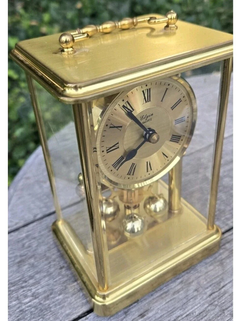 Vintage Elgin Quartz Anniversary Mantel Clock – Made in Japan, Classic Gold Tone